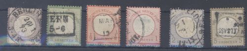 Dt. Reich Mi.Nr. 1-6, Groschen kl. Brustschild gestempelt