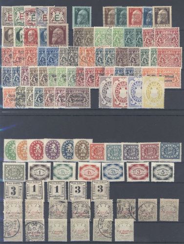 Bayern Dienst und Porto, umfangreicher Posten auf 2 Steckkarten