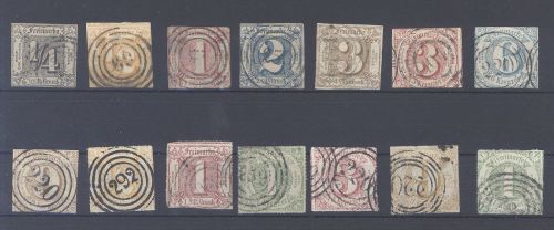 Thurn & Taxis, gestempelter Posten auf Steckkarte