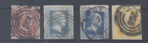 Preußen Michel Nummer 6-8, Freimarken 1857 gestempelt