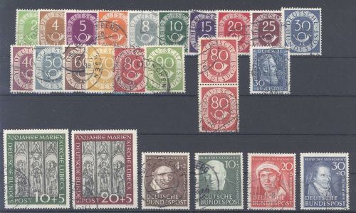 Bund Mi.Nr. 123-47, Jahrgang 1951 gestempelt