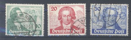 Berlin Mi.Nr. 61-63 Goethe 1949 gestempelt