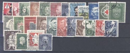 Bund Mi.Nr. 148/76 Jahrgang 1952/53 gestempelt