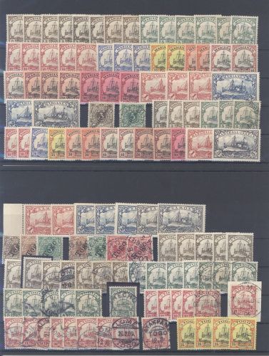 Dt. Kolonien, umfangreicher Posten auf 4 Steckkarten