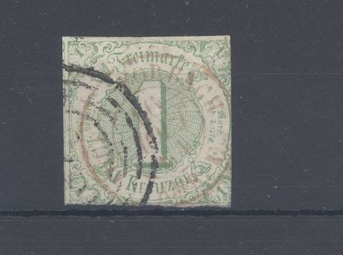 Thurn & Taxis Mi.Nr. 20 mit Nummernstempel und rotem Stempel