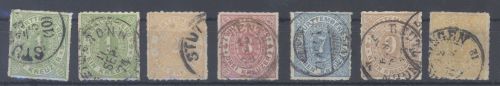 Württemberg Michel 36-41, Freimarken 1869 überkomplett gestempelt