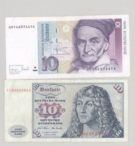 Deutschland, 30 x 10 DM Schein Bundesbank 1970-93 als Posten