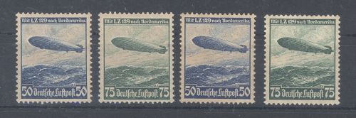 Dt. Reich, 2 x Michel Nummer 606-07, Zeppelin 1936 mit Gummierung