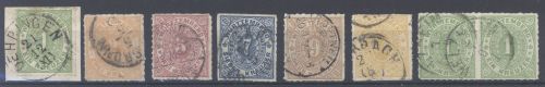 Württemberg Michel Nummer 36-41, Freimarken 1869 gestempelt