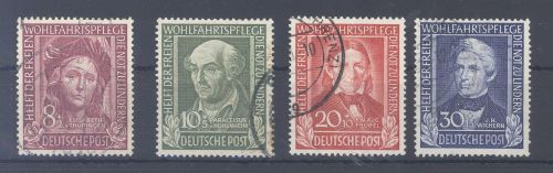 Bund Michel Nummer 117-20, Wohlfahrt 1949 gestempelt