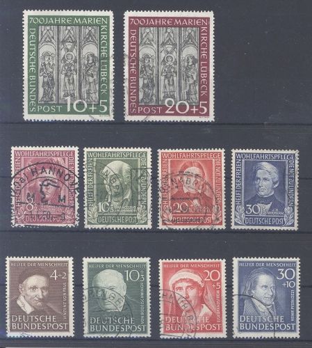 Bund, gestempelter Posten besserer Sätze aus 1949-51