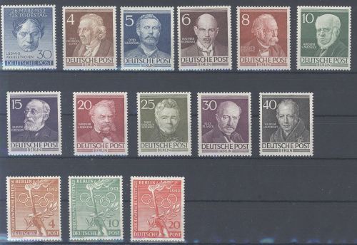 Berlin Michel Nummer 87-100, Jahrgang 1952 **