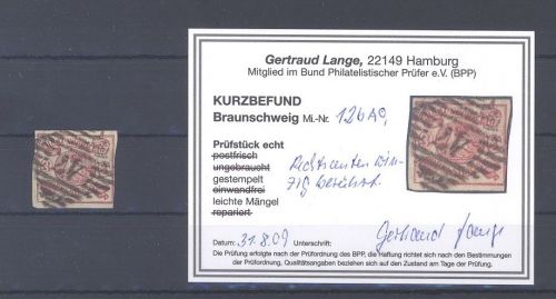 Braunschweig Michel Nummer 12 Ab 3 Sgr. 1861 gestempelt Befund BPP