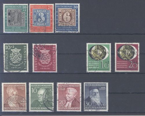 Bund, gestempelter Posten besserer Sätze aus 1949-51