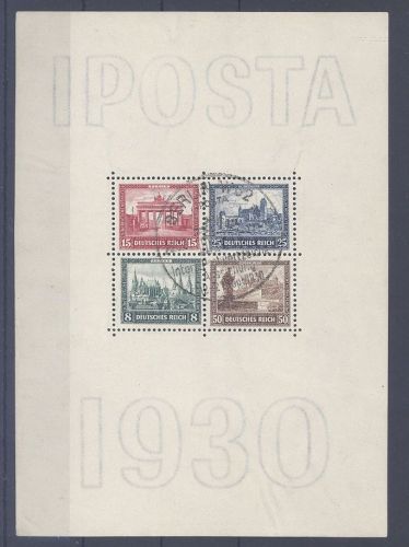 Dt. Reich Block 1, IPOSTA Block 1930 gestempelt, geprüft BPP