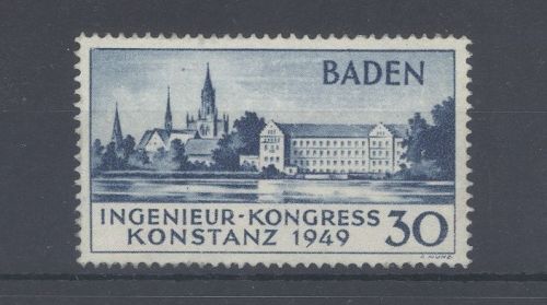 Franz. Zone Baden Michel Nummer 46 II, Konstanz 1949 ungebraucht *