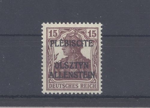 Dt. Abstimmung Allenstein Michel Nr. 4 b I, Siegesmarke **, geprüft BPP