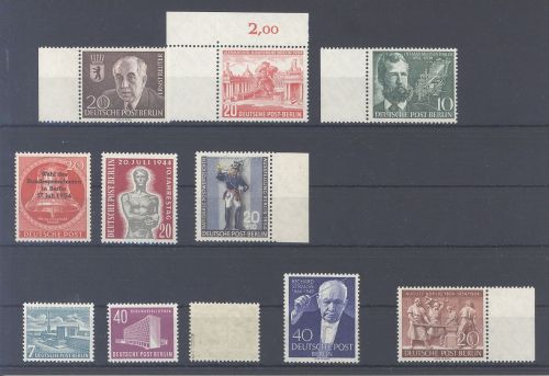 Berlin Michel Nummer 115-25 Jahrgang 1954 **, 123 geprüft BPP