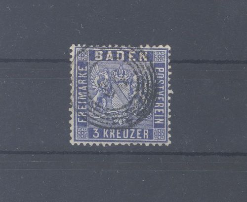 Baden Mi.Nr. 10c, 3 Kreuzer Freimarke 1860 gestempelt, geprüft BPP