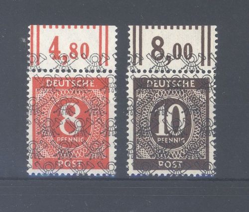 Bizone Michel Nummer 53 II W OR + 54 II W OR **, gep. Schlegel BPP
