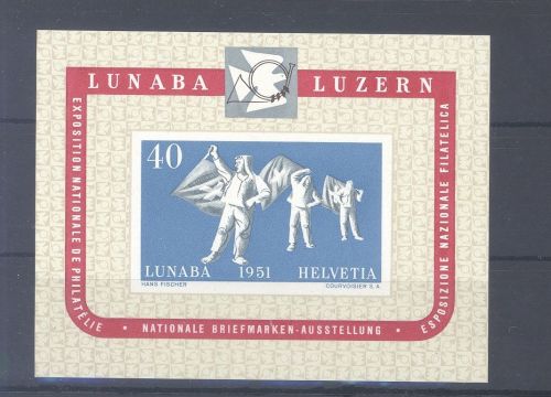 Schweiz Block 14, LUNABA 1951 **
