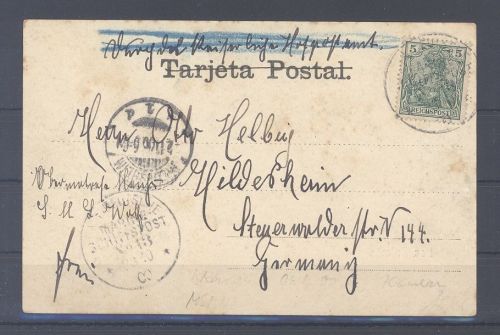 Dt. Schiffspost, Karte 1900 Germania EF Marine Schiffspost MSP 13