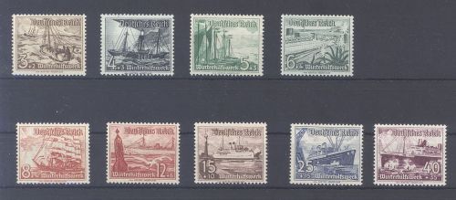 Dt. Reich Michel Nummer 651-59, WHW 1937 Schiffe **