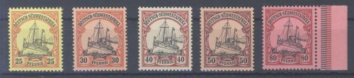 Dt. Kolonien DSWA Michel Nummer 15-19 aus Freimarken 1901 **