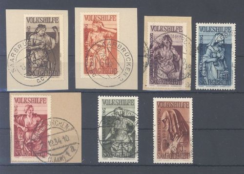 Saargebiet Michel Nummer 199-205, Volksabstimmung 1935 gestempelt