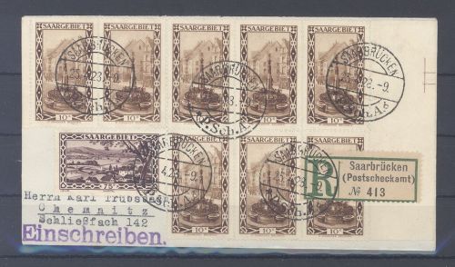 Saargebiet, Eilboten - Brief 1928 schöne Frankatur aus Saarbrücken