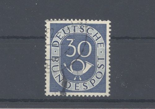 Bund Michel Nr. 132z, 30 Pfg. Posthorn 1951 WZ z gestempelt, gp. BPP