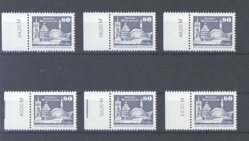 DDR Michel Nummer 2650 mit 5 verschiedenen RZW II **