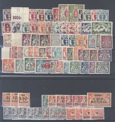 Danzig Michel Nummer 93-180, Jahre 1922-23 fast komplett **