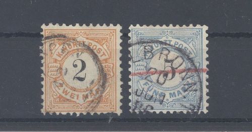 Württemberg Michel Nummer 53-54, Freimarken 1881 gestempelt