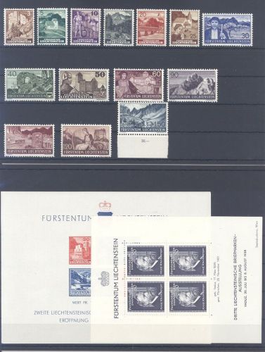 Liechtenstein, ** Posten aus 1936-38 auf 2 Steckkarten