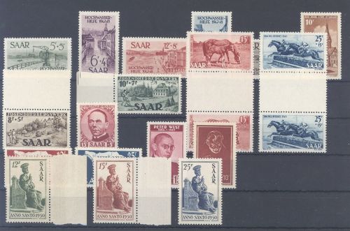 Saarland, ** Posten aus 1948-50 auf Steckkarte