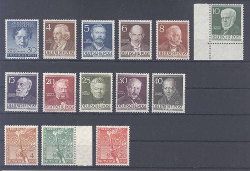 Berlin Michel Nummer 87-100, Jahrgang 1952 **