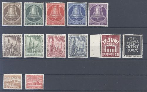Berlin Michel Nummer 101-13, Jahrgang 1953 **