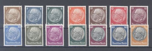 Dt. Reich Michel Nummer 482-95 Hindenburg 1933 **/*, allermeist **