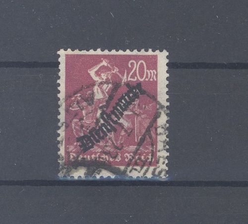 Dt. Reich Dienst Michel Nummer 75y, 20 Mark 1923 gestempelt, gp.BPP
