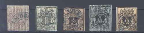 Hannover Michel Nummer 8-12, Freimarken 1856-57 gestempelt