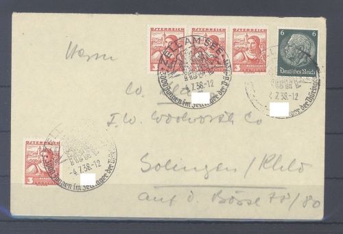 Dt. Reich, Brief 1938 mit Dt. Reich - Österreichische MiF aus Zell am See