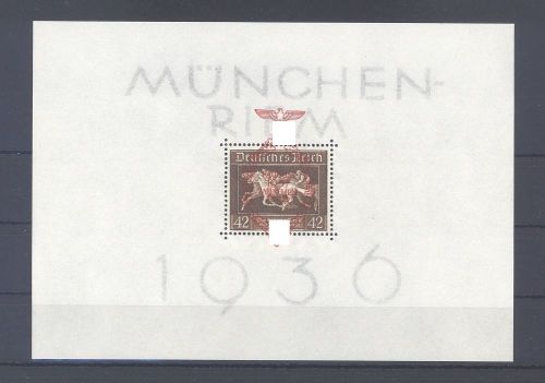 Dt. Reich Block 10 Braunes Band München Riem 1937 **