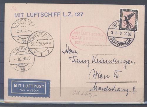 Dt. Reich, Zeppelin Karte 1930 mit LZ 127 als interessante Fotokarte