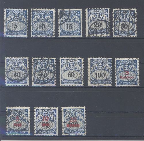 Danzig Porto Michel Nummer 30-42, Freimarken 1923-32 gestempelt