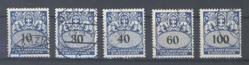 Danzig Porto Mi.Nr. 43-47, Porto 1938 gestempelt, ein Wert gp. BPP