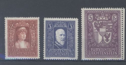 Liechtenstein Michel Nummer 140-42, Freimarken 1933 ungebraucht *