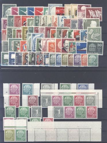 Bund, ** Posten aus den 50er Jahren auf 3 Steckkarten