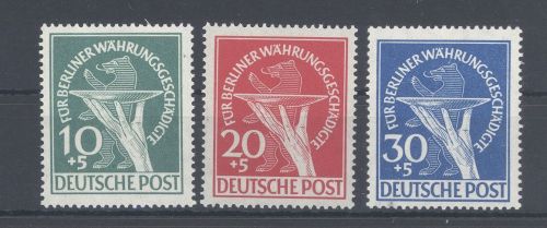 Berlin Michel Nummer 68-70, Währungsgeschädigte 1949 **