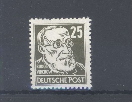 DDR Michel Nummer 334 va X II, 25 Pfg. Persönlichkeiten 1953 **, gp. BPP